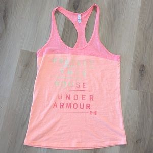 Under Armour Athletic Orange Pink Tank Top semi fitted heat gear small
